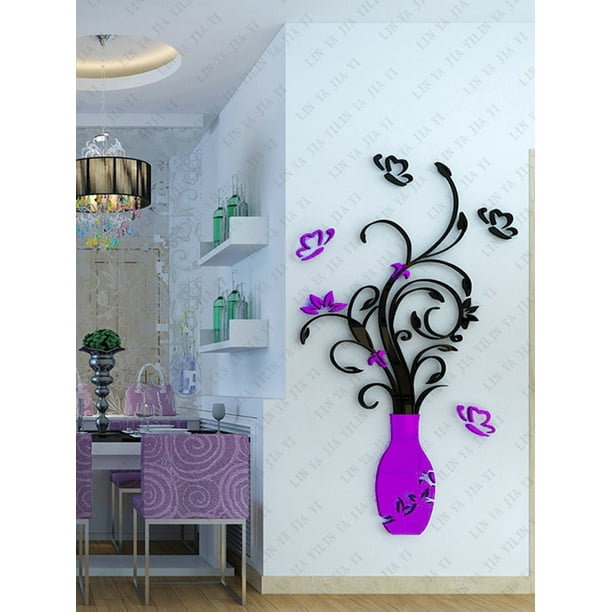 DIY 3D Acrylic Wall Sticker Shop Window TV Background Decal Home Decor Removable